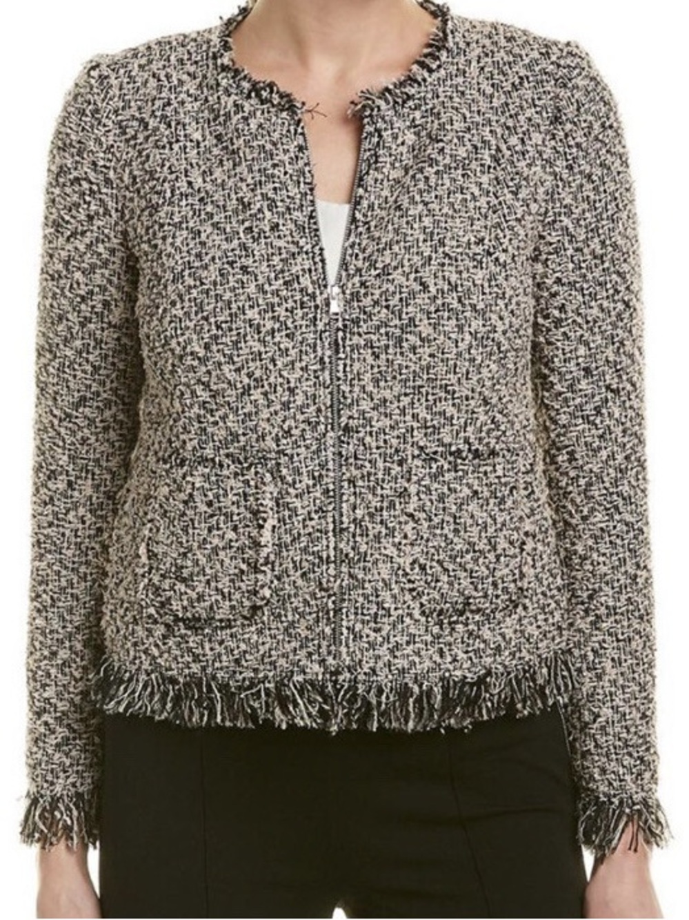 Rebecca Taylor Fringe Tweed Classic Blazer Size 4